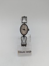 Montre mécanique femme art déco, boitier et bracelet en argent, 23g