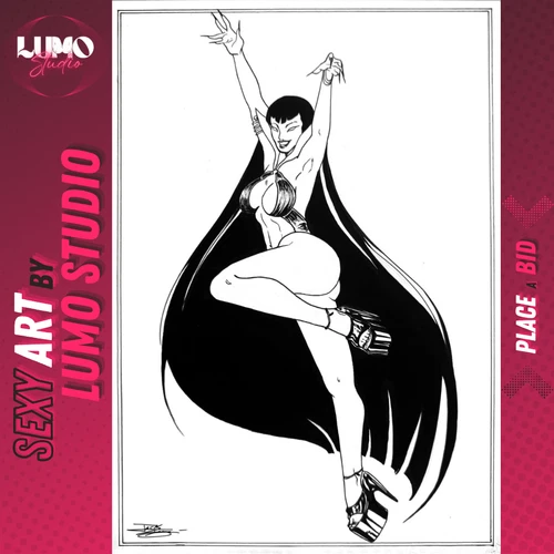 Vampirella (09"x12") by Jack Lynxes - Lumo Studio Original Comic Art