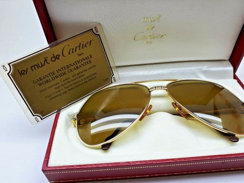 Authentic Vintage Cartier Santos OCCHIALI DA SOLE IN FRANCIA RARO GAFAS  Lenti ORIGINALE | eBay