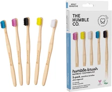 The Humble Co. Bamboo Toothbrushes (5Pk) – Toothbrushes for Superior Oral Care, 