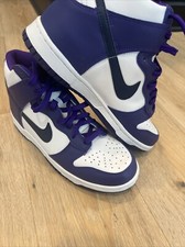 NEW Nike Dunk HI GS Size 6Y White/Midnight Navy/Purple DH9751-100 Fast Ship