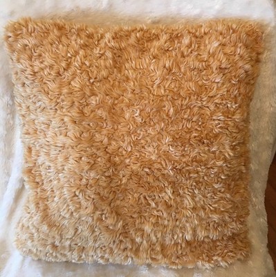 Pier 1 Decorative Throw Pillow Case Shaggy Orange Retro 16 ...