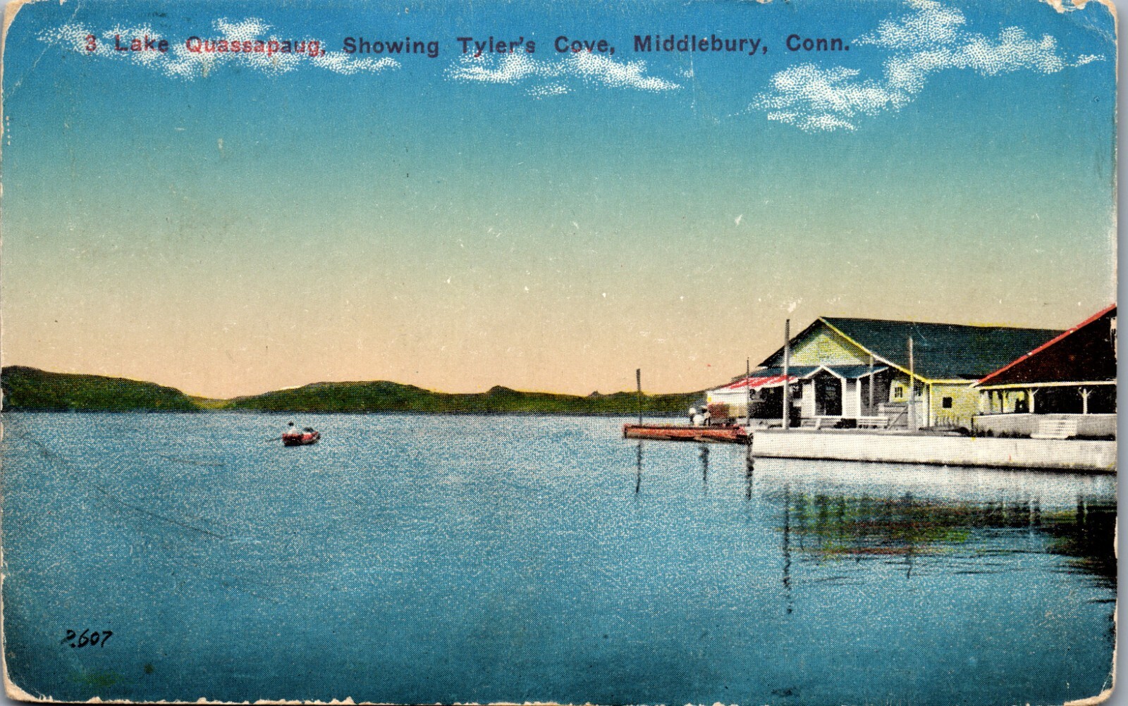 Lake Quassapaug, Tyler's Cove, Middlebury, Connecticut Postcard (1913