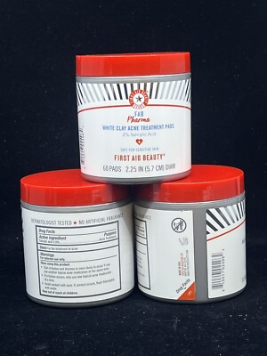 First Aid Beauty  FAB Pharma White Clay Acne Treatment Pads 2% Salicylic Acid
