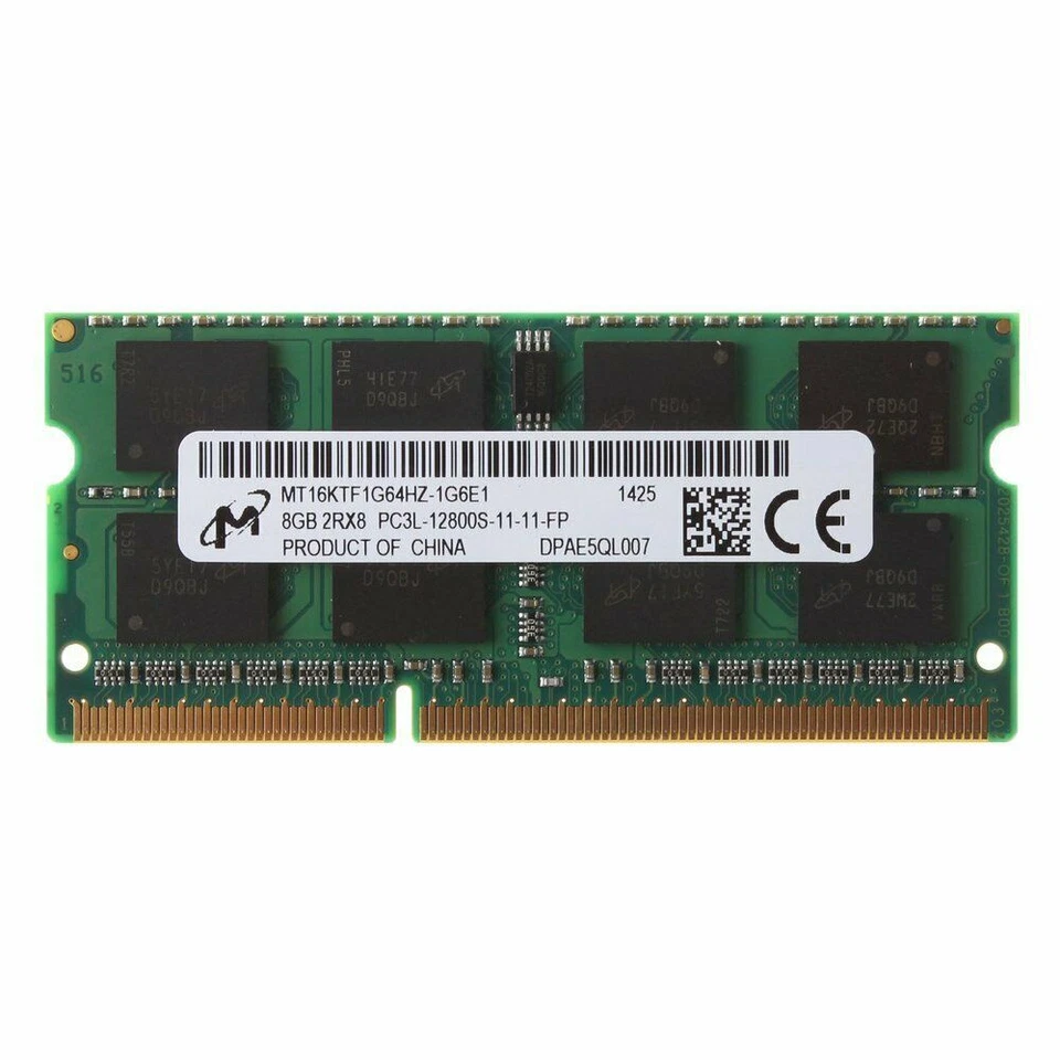 Micron 8GB DDR3L 1600MHz PC3L-12800S 204Pin 1.35V 2Rx8 SODIMM Laptop Memory RAM - Image 3 of 4