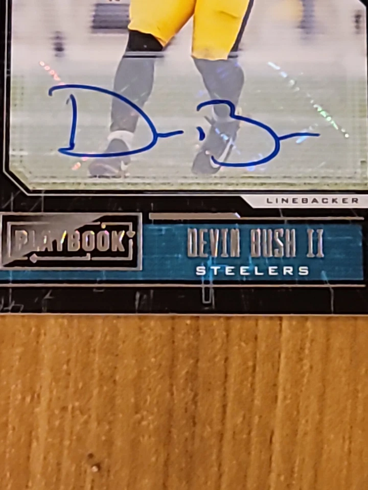 2020 Panini Playbook Signatures #27 Devin Bush II Autographed Card Steelers - Image 2 of 3