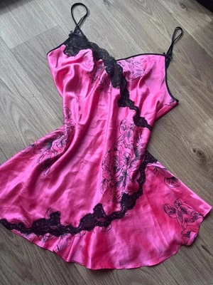 Vintage Style Betsey Johnson Pink Satin Slip Dress Open Back Y2K Whimsygoth - Image 1 of 4