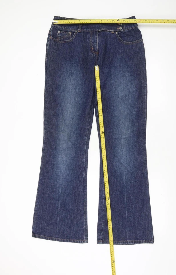 George Women Blue Bootcut Stretch Denim Jeans Size 12 Long - Image 2 of 4