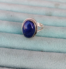 Handmade Lapis Lazuli Gemstone Ring 925 Sterling Silver Promise Gift Ring PG9507