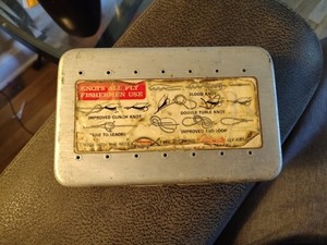 Vintage Perrine #99 Fly Aluminum Fly Box With Flies 