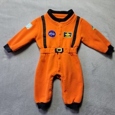 Kids Astronaut Flight Suit Jumpsuit Orange Space Shuttle NASA Style Size 90