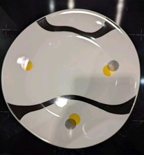 Vintage Zeh Scherzer Bavaria Germany 30cm Serving Plate 1950s black & yellow