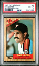 1987 TOPPS TIFFANY RECORD BREAKER #4 DAVE LOPES HOUSTON ASTROS PSA 10