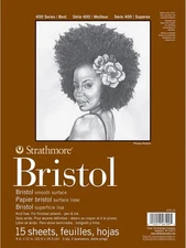 Strathmore 400 Series Bristol Paper Pad, Smooth, Tape 9x12, 2 Ply 