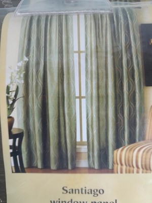 2 New Pier 1 Imports Window Panels 48'' X 84'' Green with Accents 2199224