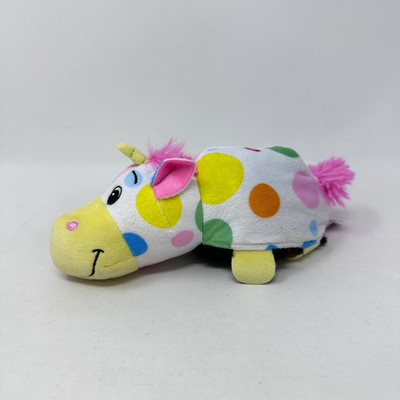 Flip A Zoo Unicorn Dog Plush Jay Play 2 in 1 Animal Polkadot Black Dog Horse 8''