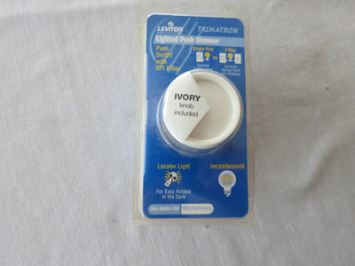 Leviton Trimatron Lighted Push Dimmer Switch. 6684-IW, New