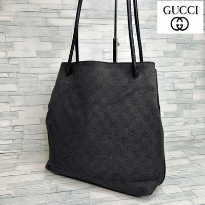 Authentic Gucci GG Canvas Shoulder Bag 32cm Black SA Excellent Condition