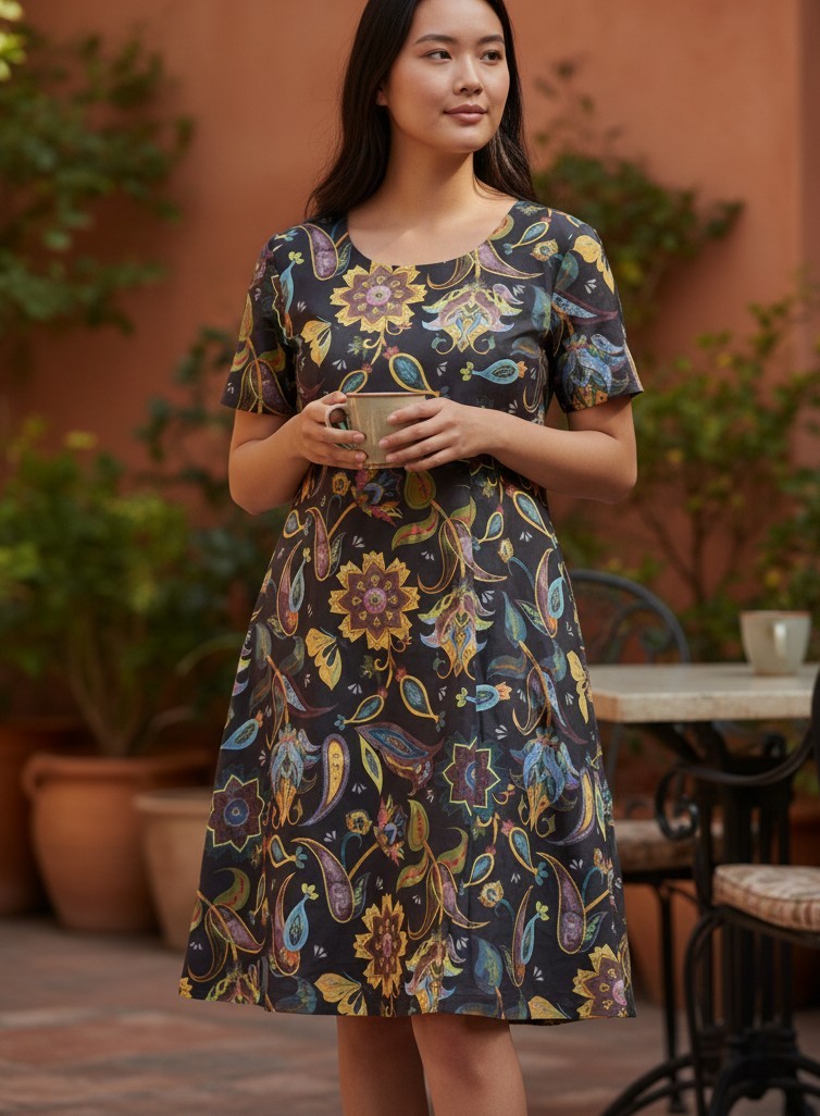 a line multicolor dress Buy Women A-line Multicolor Dress at Amazon.in