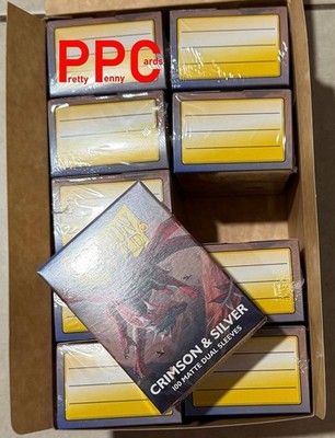 Dragon Shield Crimson & Silver Dual Matte Display-10ct Of 100 Protective Sleeves