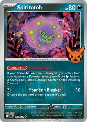 Light Play x 1 Spiritomb - 087/132 - Reverse Holo - Pokeween 2025 Promo MEG Mega