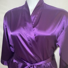 Victoria  s Secret Y2K Vintage Purple Satin Short Robe Kimono One Size