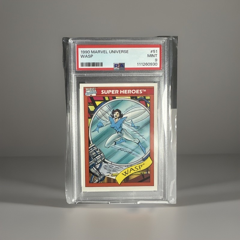 1990 Marvel Universe Wasp PSA 9 Mint #51 Super Heroes