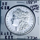 1887 S BU GEM MORGAN SILVER DOLLAR UNC MS+++ U.S. MINT RARE KEY COIN 7730
