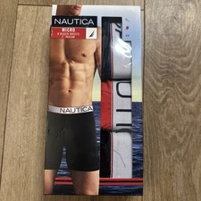 NAUTICA Mens Micro Boxer Briefs Underwear 3 Pack Size Small 28-30 NIB