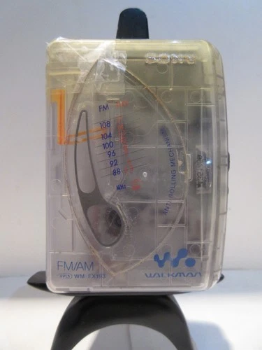 Vtg Sony Walkman WM-FX193FP Prison Clear Transparent Radio Cassette Player WORKS