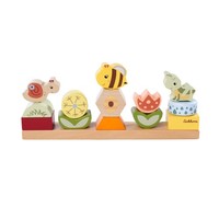 Eichhorn Steckspiel Blumenleiste Holzspielzeug Kinder Motorik 13 Bausteine 26 Cm