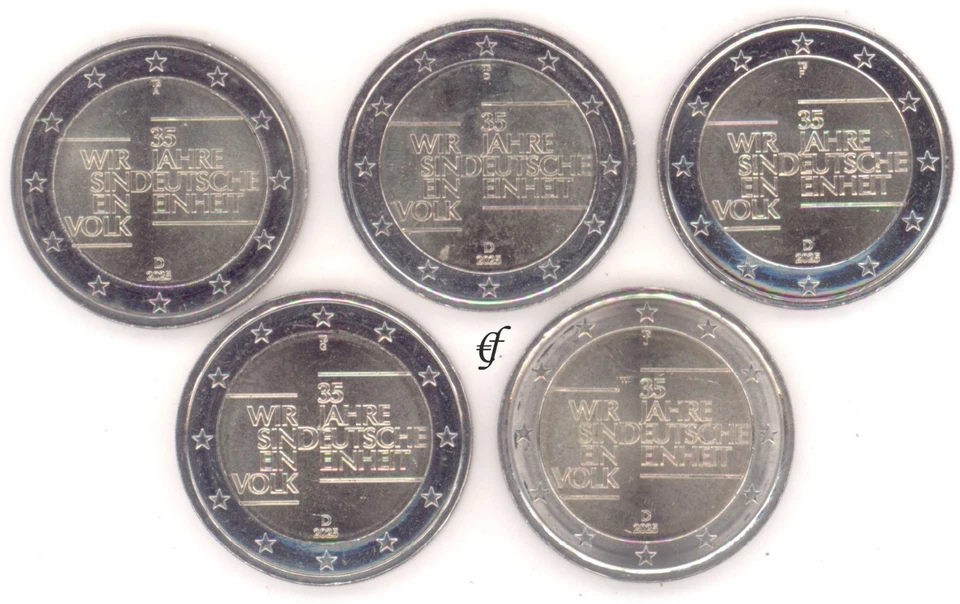 Deutschland BRD je 5 x 2 Euro Münzen Gedenkmünzen (ADFGJ) - alle Jahre wählen - Bild 1 von 1
