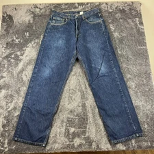 Vtg 90's Levi's 569 Large Straight Baggy Fit Blue Denim Jeans Men's 33X32 USA