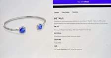 NEW - Kendra Scott Davie Cuff Bracelet - Silver / Royal Blue Kyocera Opal