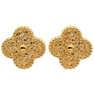 Van Cleef & Arpels Vintage Alhambra 18K Yellow Gold Clip Earrings