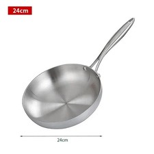 304 Stainless Steel Frying Pan NonStick Pan Fried Steak Pot Uncoated Kitchen