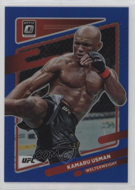 2022 Panini Donruss Optic UFC Blue Prizm 14/99 Kamaru Usman #42 1f8v