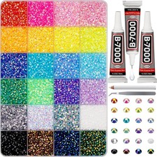 32500Pcs Rhinestones for Bedazzling, 3Mm Bedazzler Kit with Flatback Rhinestones