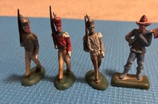 Lot 4 Vintage Benton Arlstart Plastic WW1 Toy Soldiers Infantry Men 1950s Cadet
