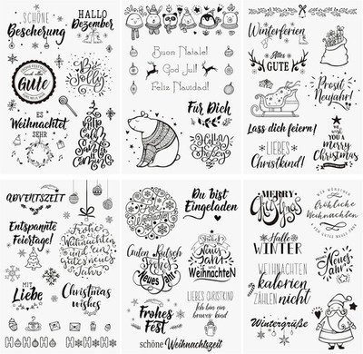 Stempel Clear Deutsch Stamp Frohe Weihnachten Neujahr Weihnachtsstempel Transpar