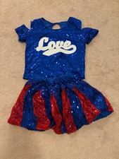 Girls Size 10-11 Jazz Sequins Dance Costume