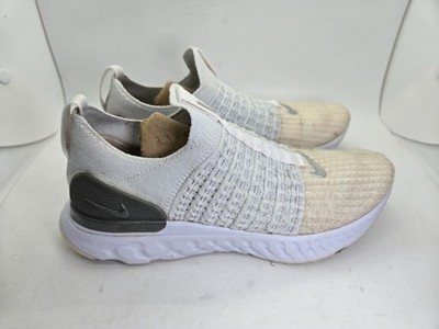 Nike React Phantom Run Flyknit 2 Shoes Womens 6.5 White Running Athletic Sneaker