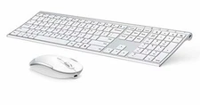 Wireless Keyboard and Mouse Vssoplor 2.4GHz Rechargeable Nano USB Receiver