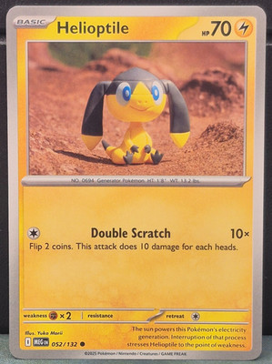 Helioptile 052/132 Mega Evolution Pokemon TCG Near Mint Card Game Lightning MEG