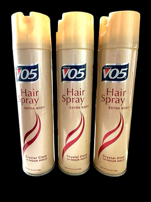 New **3 Pack** Alberto Vo5 Crystal Clear Hairspray EXTRA BODY 8.5 Oz Each*