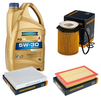 Inspektionspaket 5L RAVENOL FO 5W-30 für Mercedes C-Klasse W205 S205 GLC X253
