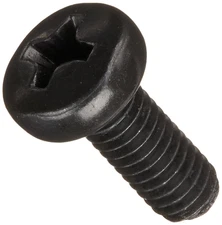 M410D7985AB Steel Pan Head Machine Screw, Black Oxide Finish, Meets DIN 7985, #2