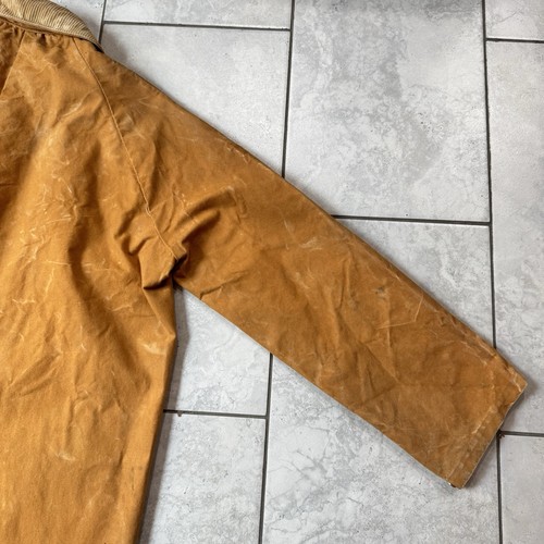 Vintage Duster Coat Mens XL Beige Canvas Unbranded Western Cowboy Rodeo Rancher - Picture 5 of 12
