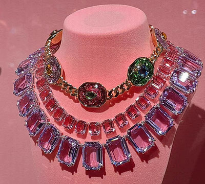Swarovski Crystal Square Millenia Necklace Women's Octagonal Clavicle Chain