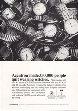 Bulova Accutron 1966 Vintage Print Ad Watch Accuracy Tuning Fork